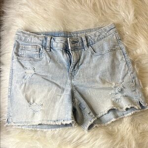GAP Light Blue Distressed Denim Jean Shorts